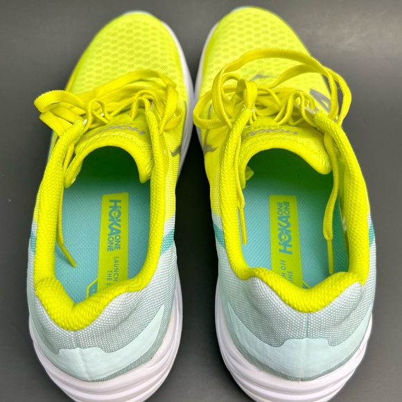 HOKA One One Rocket X Unisex Running Shoes Yellow/Blue 1113532 BGEPR NEW - Picture 10 of 11